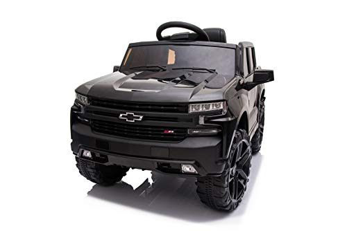 Dakott Chevrolet Silverado Trail Boss Lt Kids Ride On Truck Car Electric Vehicle Jeep With Remote Control, Mp3, Led Lights Black #TOP1