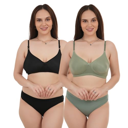 Image of Unitrust Premium Lingerie Set with Full Coverage Non-Padded Bra and Hipster Panty Set
