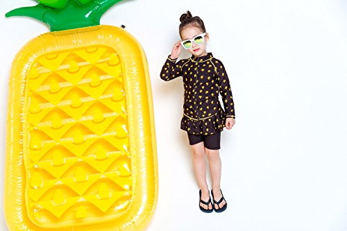 Image of VAENAIT BABY Girls Rash Guard Swimsuit UPF 50+ Long Sleeve Toddler Bathing Suit Ribbon Stawberry Floral Fruit for 2~8Years