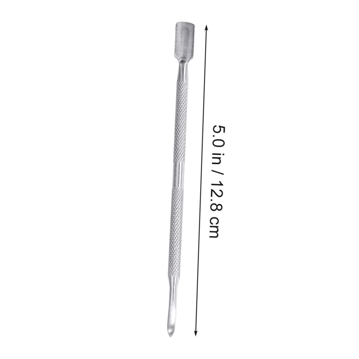 FRCOLOR Professional Nail Cuticle Pusher Exfoliating Tool Nail Art Polisher Dual Sided Stainless Steel Stick Easy to Use