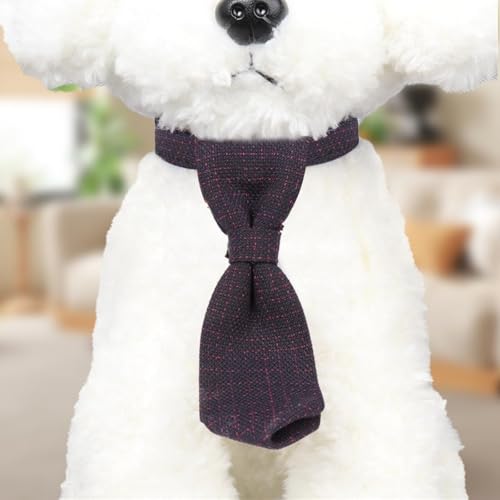 Collar para perro con corbata ajustable a cuadros