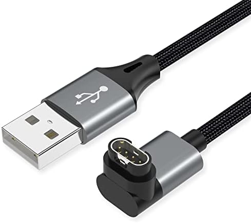 AGVEE 2 Pack 3.3ft Charger Cable for Garmin Watch, L-Shape Braided Charging Cord for Fenix, Forerunner, Vivoactive, Instinct, Venu, Tactix, Approach, D2, Quatix Series, Dark Gray : Electronics