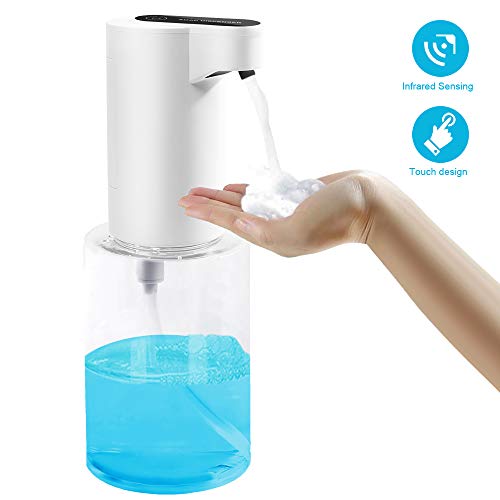 WEWAK 12oz/350ml Upgraded Automatic Foaming Soap Dispenser 0.26s Rapid Foaming, Touchless Battery Operated