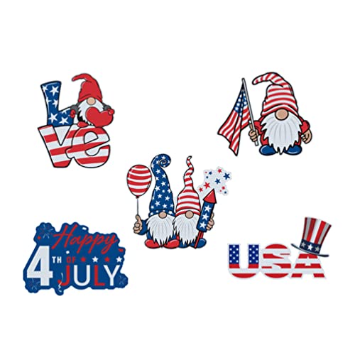Aboofan 1 Set Independence Day Refrigerator Magnet Cartoon Gnome Fridge Magnet Sticker July 4Th Magnets Decoration For Kitchen Metal Door Cabinets Patriotic Home Decor #TOP20