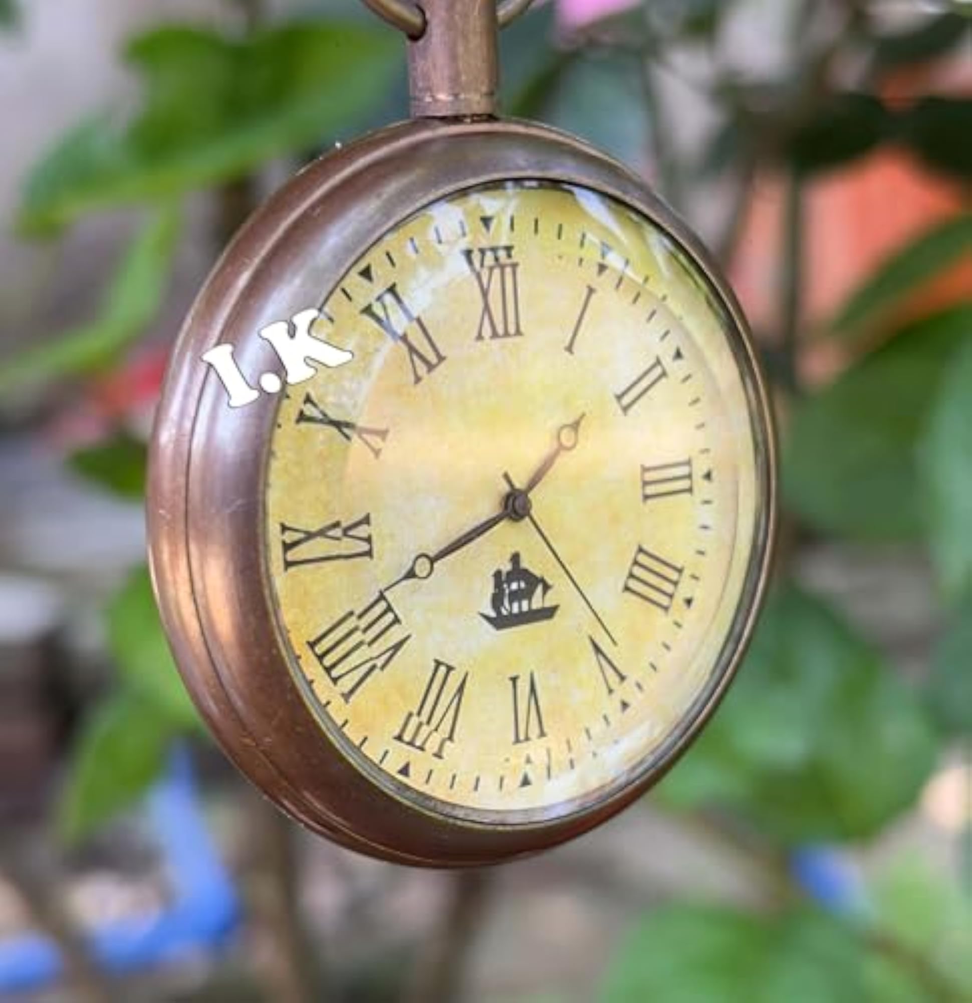 Antique 1936 Brass Pocket Watch with Compass, Vintage Gift
