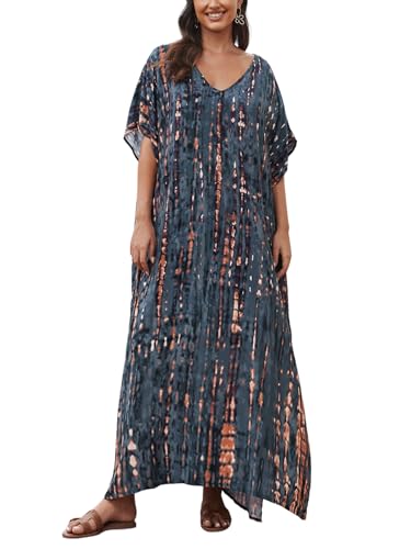 Image of Kaftan Dresses for Women Plus Size Bathing Suit Cover up Caftan Maxi Beach Dresses