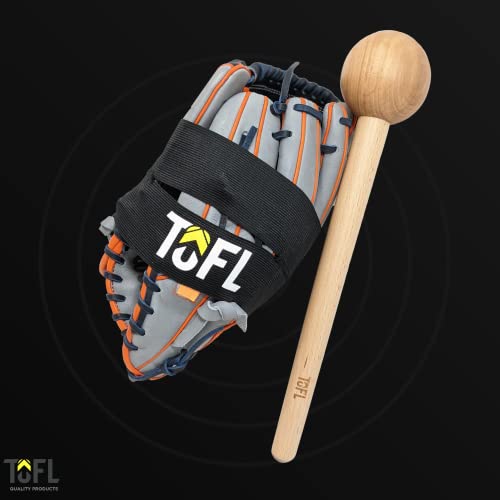 Tofl Glove Wrap - Baseball & Softball Mitt Shaper - Elastic, Former And Pocket Maker Fits Big & Small Gloves - Break-In & Maintenance Accessories - Envoltura De Guante De Beisbol Black #TOP4