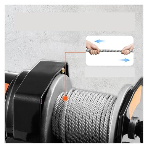 Winche eléctrico 2000lbs con cable de acero y mando cableado miniatura 4