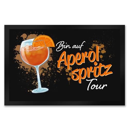 speecheese Cocktail Fußmatte XXL in 50x75 cm mit Spruch Bin auf Aperol Spritz Tour EIN lustiger...