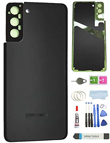 A-Parts S21 Plus Back Glass Cover Housing Door Replacement for Galaxy S21+ Plus 5G SM-G996B G996U G996U1 G996W Back Glass Cover with Pre-Install Tapes (Phantom Black)