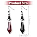 Sibba 2 Pairs Gothic Bat Dangle Earrings Halloween Drop Earrings Crystal Gems Dangle Dark Punk Rock Studs Red Black Animal Earrings Removable Ear Studs Jewelry Costumes Accessories for Women Party