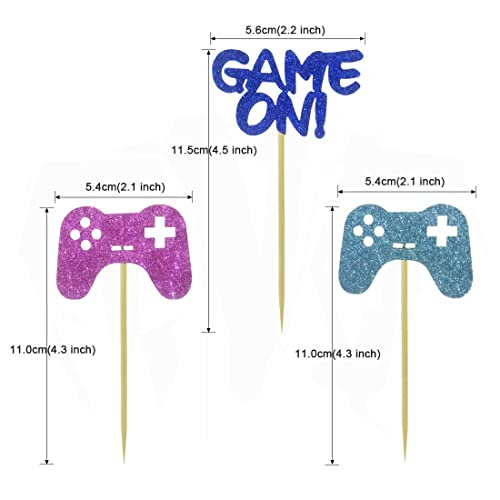 Morndew 24 Pcs Video Game Cupcake Toppers For Game Themed Party Game Fans Party Birthday Party Wedding Party Decorations #TOP1