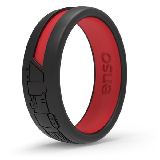 Enso Rings Star Wars Lightsaber Collection - Dualtone Silicone Ring - Darth Vader Lightsaber - 10
