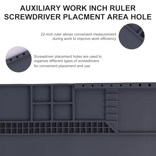 Image of Premium Heat Resistant 932F 22 inchx 14.2 inch Magnetic Silicone Soldering Mat Electronics Repair Mat for Cell Phone Computer Laptop Repair