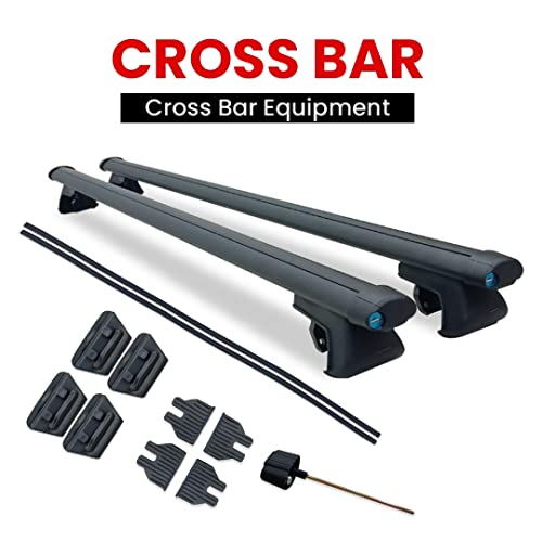 Image of Universal Roof Rack Cross Bars | Anti-Theft Locking | Adjustable Aluminum Cargo Carrier Rooftop Luggage Crossbars Set for Car