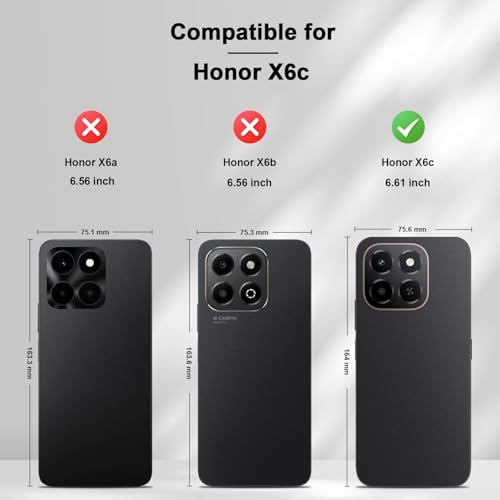 Image of Jasonyu Case for Honor X6c Leather Wallet Flip Cover with Card Holder,Kickstand, Magnetic Closure,TPU Shockproof Phone Case (Black)