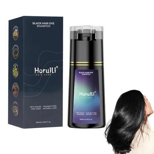 Horuili® Hair Colour Shampoo, Champú de coloración rápida, Crema para el cuidado y coloración del cabello, Champú para hombres y mujeres de raza negra