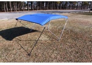 Vortex New Royal Blue Pontoon/Deck Boat 4 Bow Bimini Top 8' Long, 85-90" Wide, 54" High, Complete Kit, Frame, Canopy, and Hardware by Vortex