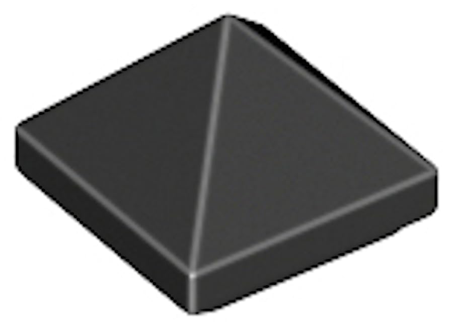 LEGO Slope 45 1 x 1 x 2/3 Quadruple Convex Pyramid, Part 22388 (Black, 50, Bricks)