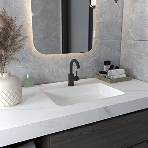 Bathfinesse Bar Sink Faucet Matte Black Bathroom Kitchen Faucet Small Prep Wet Mini Faucet For Campers Outdoor Vanity 360 Swivel Modern Single Hole With 3 Hole Cover Deck Plate,Stainless Steel #TOP2