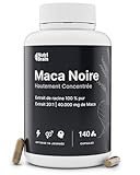 Maca Noire Andine Pure 40.000 mg | Poudre Ultra concentré 20:1 | Extra Forte | Énergie, Vitalité, Performance, Équilibre | 5 Mois |140 Capsules | Vegan | Homme et Femme | Haute Puissance