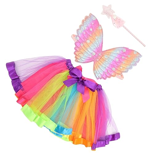 Veemoon Disfraz De Hada Para Niñas Con Alas De Ángel y Varita Mágica Vestido De Cosplay Para Halloween y Fiestas