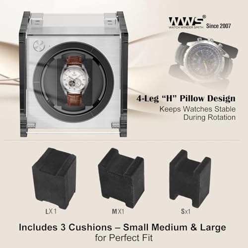 Image of Watch Winder Smith Acrylic Single Automatic Watch Winder - 12 O'Clock Upright Display, Ultra Quiet Performance for Large & Small Watches