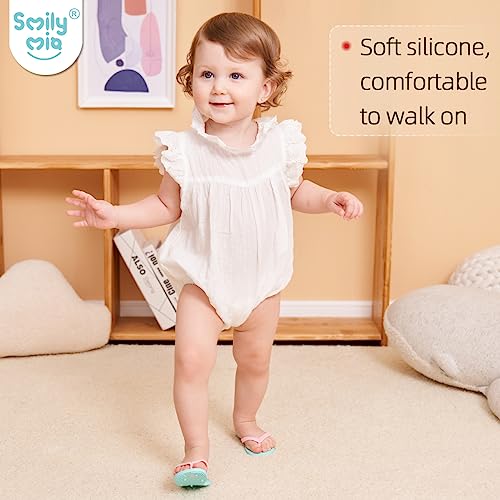 Image of Smily Mia Flip-Flop Baby Teething Toys, Silicone Baby Teether For 3M+, Chewing Toys for Babies Teething Pain Relief,Silicone Baby Shoes,left foot Blue
