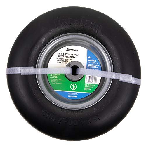 Arnold 11" X 4" Universal Replacement Flat-Free Tire For Zero-Turn Mowers, Black #TOP6