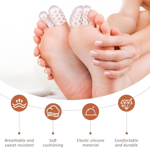 Image of 50 PCS Silicone Anti-Friction Toe Protector, Soft Gel Toe Protectors Breathable Toe Covers for Men Women, Gel Toe Protectors Toe Sleeves for Ingrown Toenails, Blisters, Calluses, and Corns Protection
