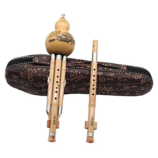 Instrumento Musical Hulusi, Instrumento Musical Étnico, Instrumento De Viento De Madera Chino Tradicional, Amante De La Música para Principiantes (Color : Yellow, Size : 42cm)