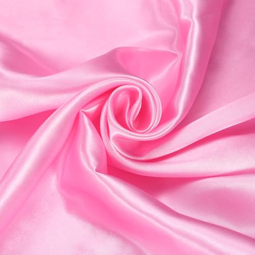 Tissu en satin soyeux rose pour décors de mariage et loisirs créatifs