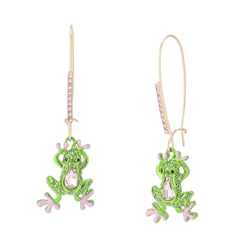 Betsey Johnson Women's Betsey's Backyard Frog Dangle Earrings
