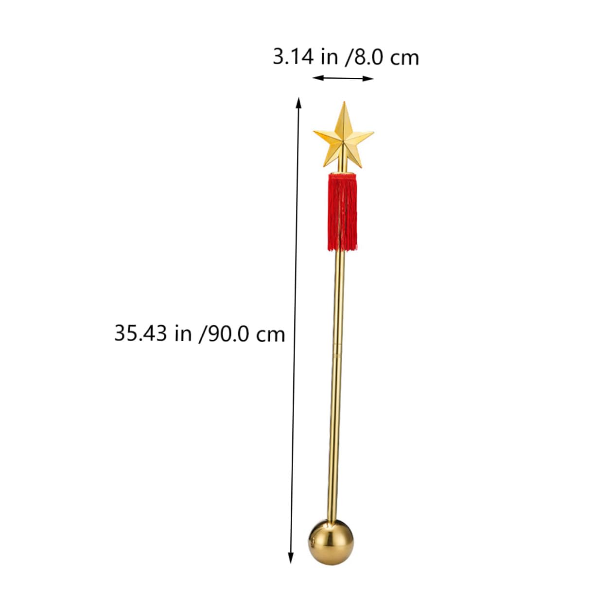 VANZACK Bacchetta da Direttore in Acciaio Inox 90cm Smontabile per Banda Musicale e Sfilate, Accessorio Strumentale Lucidato per Concerti e Spettacoli, Conduttore Musicale Professionale