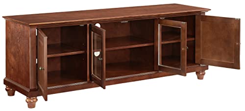 Crosley Furniture KF10005DMA Cambridge Low Profile Tv Stand For 65+ Inch Tvs, Entertainment Center With Storage Shelves, Vintage Mahogany thumb #3