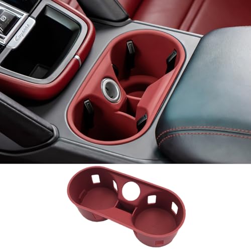 Cup Holder Coasters for Cayenne Accessories, Silicone Non-Slip Car Cup Holder Insert for Porsche 2011-2017 Cayenne Car Accessories (for Cayenne 2011-2017 Red)