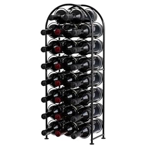 EasyPAG Metal 23 Bottles Wine Rack, Freestanding Wine Holder Floor, Home Kitchen Wine Storage Organiser Stand,Black