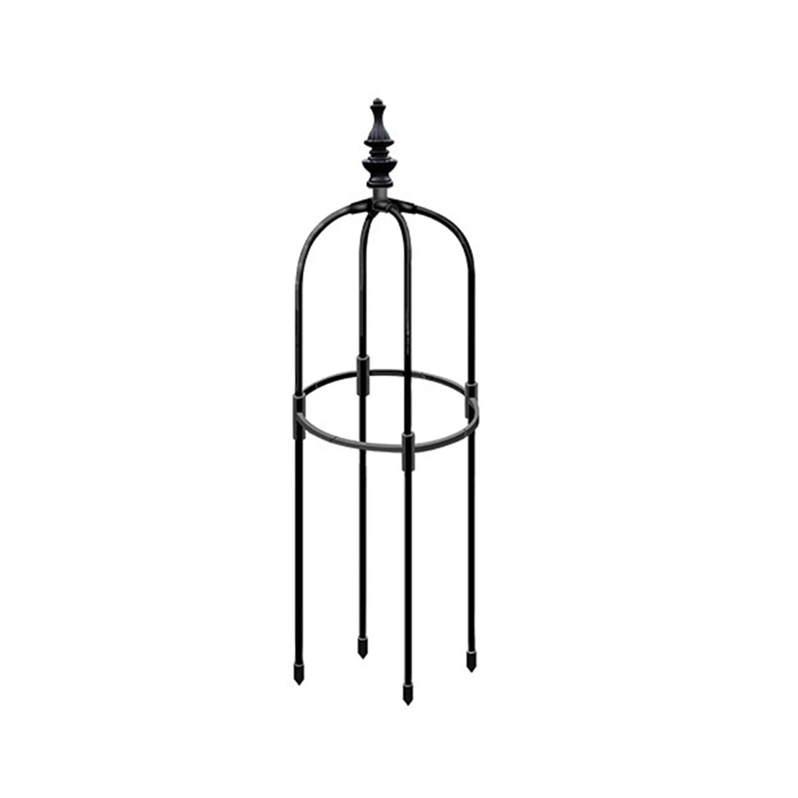 Metal Garden Obelisk Climbing Plant 90cm Weather-Proof Metal Pipe Flowers Trellis with Plasti_c Coated Vines Floral Decor Black Yard Round