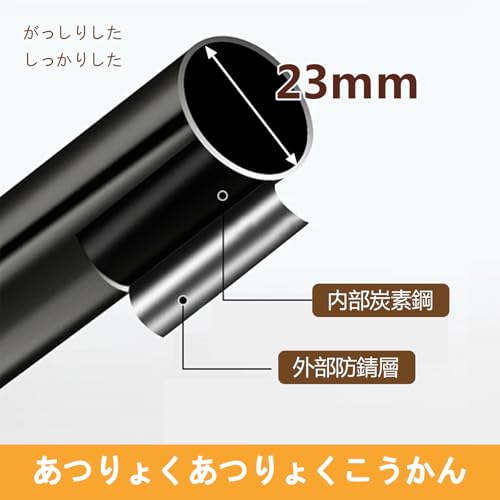 ORLOTSONハンガーラック 2段 耐荷重80kg 洋服ラック キャスター付き 頑丈 大容量 パイプハンガー 組み立て簡単 耐久耐荷重 洋服掛け 服掛け ハンガー 収納 室内干し 多機能収納 おしゃれ ダブル ブラック [5]