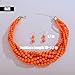 Aimimier 1920s Multi Strand Chunky Beads Cluster Choker Necklace Colorful Beads Twisted Necklace Prom Jewelry for Women (Orange)