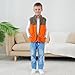 FIRITHYC Boys and Toddlers' Polar Fleece Vest,Full Zip Coat Zipper Closure Sleeveless Warm Winter Fall Thicken Puffer Vest (US, Age, 5 Years, 6 Years, 2pcs Orange+Blue)