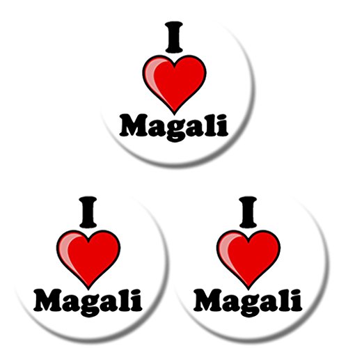 Set di tre i Love Magali Button Badges - taglie a