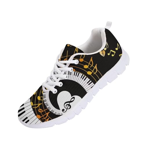 Image of GIFTPUZZ Mens Lace Up Athletic Trainers Running Sneakers Wedge Breathable Gym Lightweight Sports Tennis Shoes