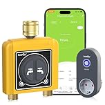RAINPOINT Bewässerungscomputer WLAN 2 Ausgänge mit Messing einlass auslass,intelligenter Wassertimer für Gartenschlauch,Zeitschalter mit Regenverzögerung/manuelle/App Bewässerung,(Mit Hub)