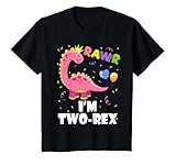Two Rex Dinosaur T-rex Girl 2nd Birthday 2 Year Old T-Shirt