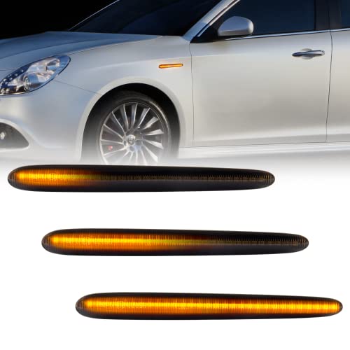 🚘【Compatibilità】LED Indicatori di Direzione compatibile con Alfa Romeo Giulietta 2010-2021, Alfa Romeo Giulietta Veloce 2010-2016, Alfa Romeo Giulietta Ti 2010-2016, Alfa Romeo Giulietta Sprint, Alfa Romeo Giulietta Hatchback Type 940 2010–2020, Megane 3 2008-2016. OEM#:50513758 50522994.