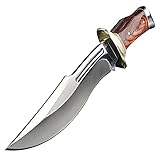 Fixed Blade Knife with the sharpest 3Cr13MoV stainless steel and 12-inch Hunting knife with Red sandalwood Handle+sheath for Outdoor Survival, Camping, Hunting