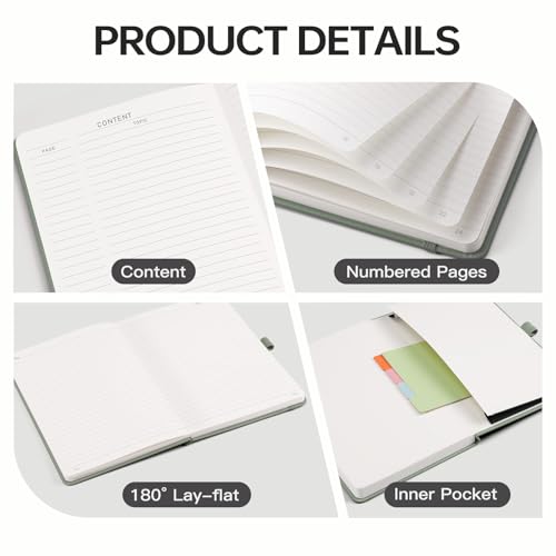 Image of EMSHOI Lined Journal Notebook, 192 Numbered Pages, A5 Size (5.7'' x 8.3'')