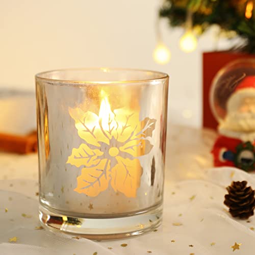 Diamond Star Christmas Votive Candle Holders Glass Tealight Candle Holder Set Of 4 For Home Decor (3.5" X 4") #TOP3