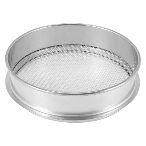 Laroal Tamis de Jardin en Acier Inoxydable 304 de 20 cm, Tamis à Sol Robuste pour Compost, Sable, Gravier, Usage Industriel et Domestique, Tamis à Mailles de 3 mm